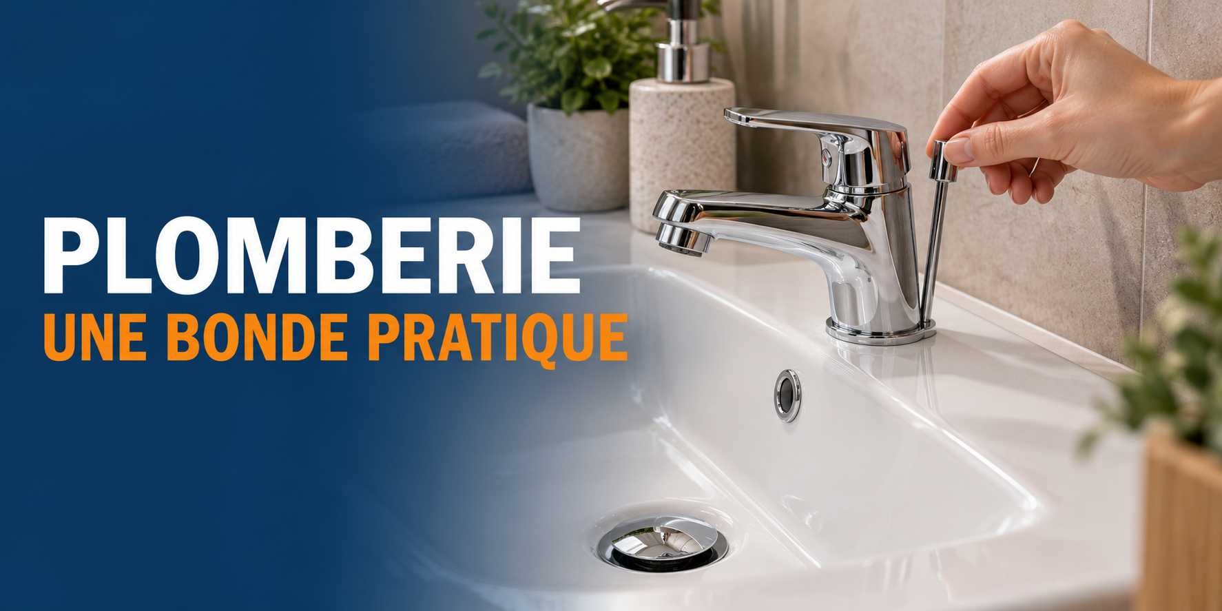 Illustration Novaservice : commande par tirette de la bonde d’un lavabo.