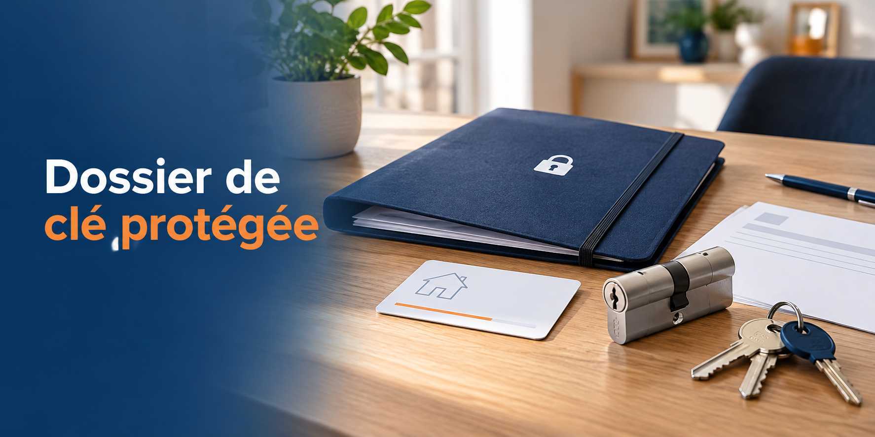Illustration : dossier privé, carte générique et clés d’un cylindre.