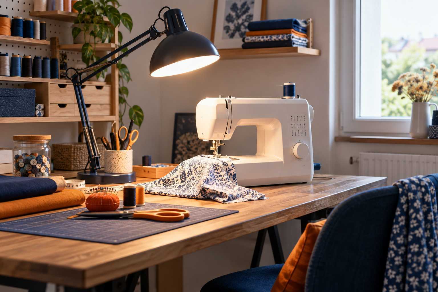Éclairage de travail adapté à un coin couture