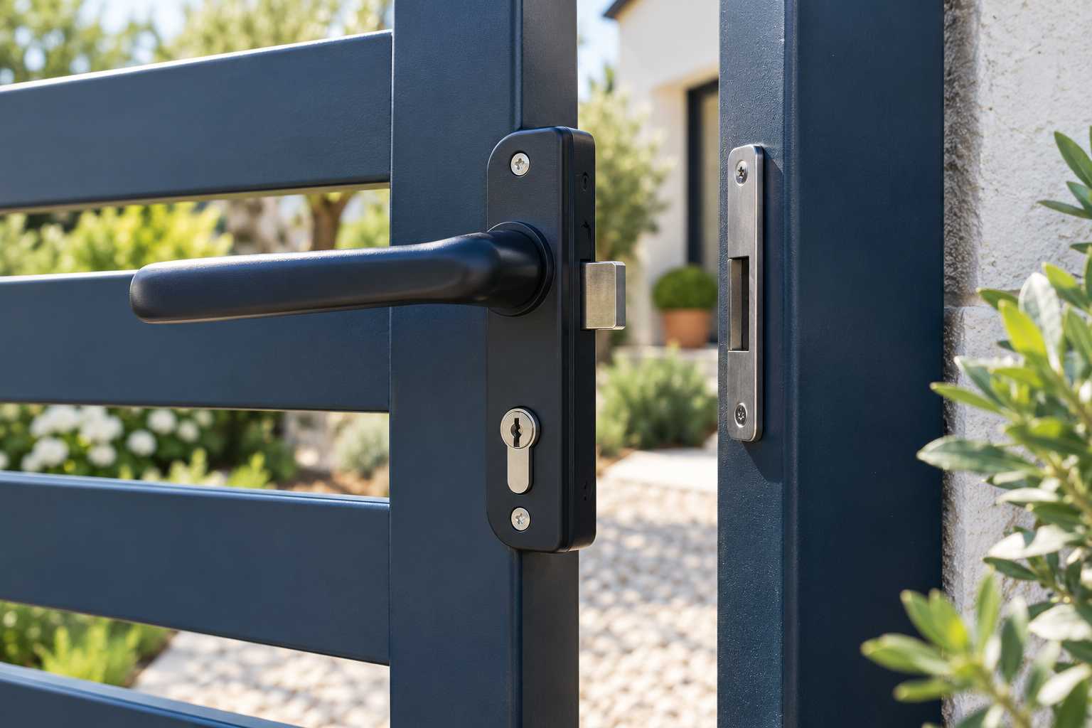 Serrure de portillon de jardin, espacement avec le montant