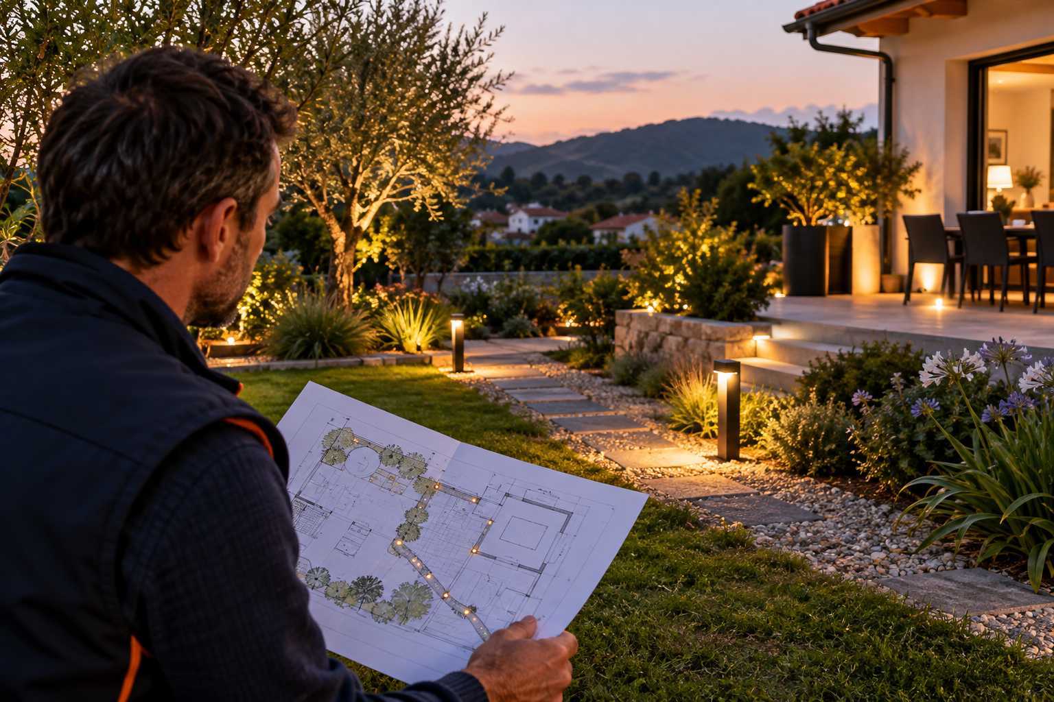 Éclairage des passages utiles dans un jardin