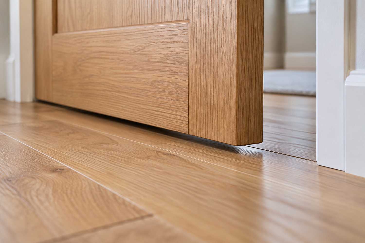 Bas de porte intérieure au-dessus d’un revêtement de sol