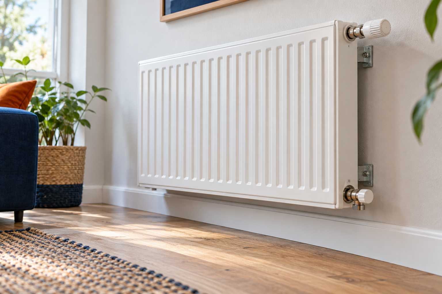Radiateur et supports muraux à vérifier avant un remplacement.