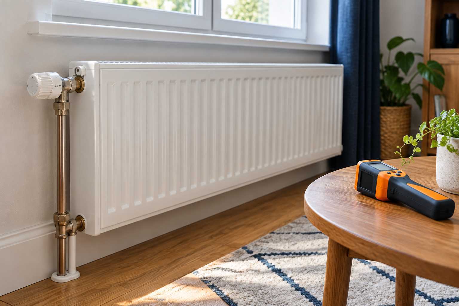 Radiateur à eau et robinet, pour situer les zones décrites dans le relevé.